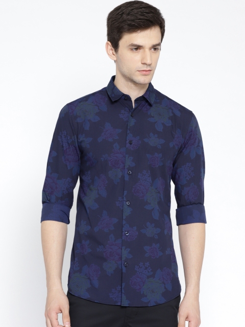 

Jack & Jones Men Navy Blue Slim Fit Printed Casual Shirt