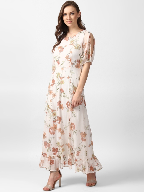 

Nun Women Off-White Printed Georgette Maxi Dress