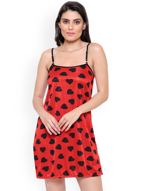 

Secret Wish Red & Black Printed Baby Doll