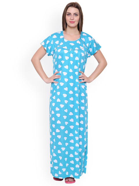 

Secret Wish Blue Printed Nightdress NT-E101-464