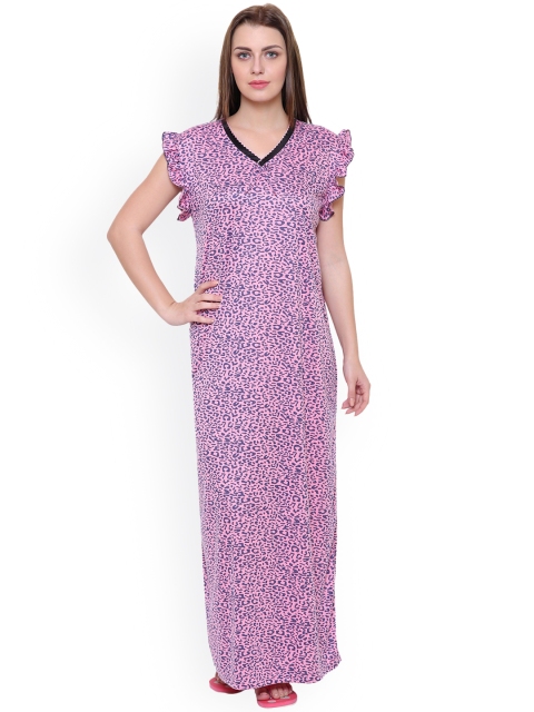 

Secret Wish Purple Printed Nightdress NT-E104-470