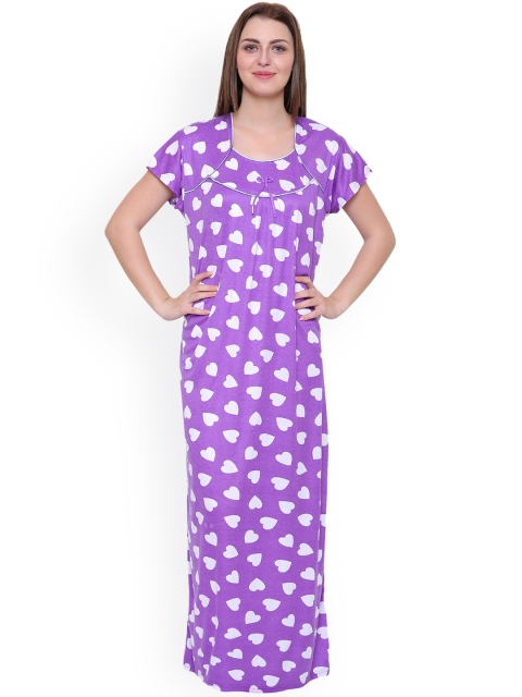 

Secret Wish Purple Printed Nightdress NT-E101-463