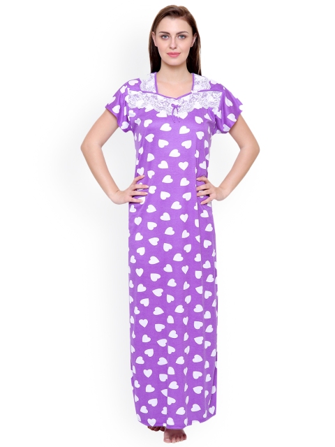 

Secret Wish Purple Printed Nightdress NT-E119-512