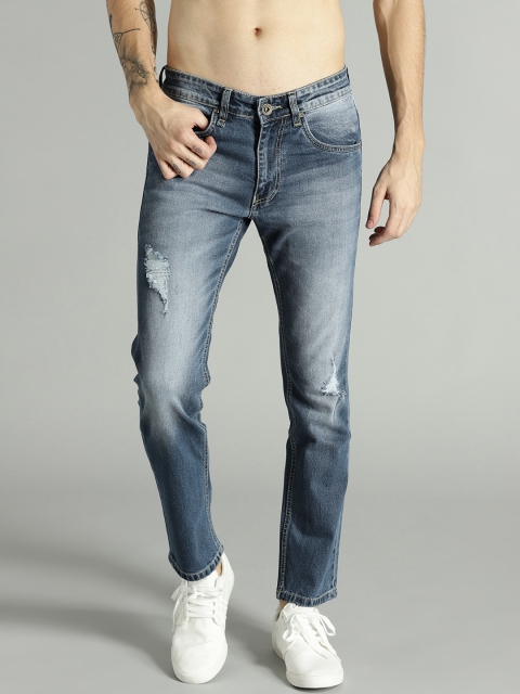 

Roadster Men Blue Skinny Fit Mid-Rise Low Distress Stretchable Jeans
