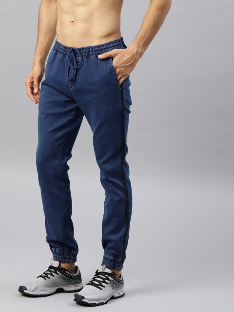 

HRX by Hrithik Roshan Men Blue Jogger Mid-Rise Clean Look Stretchable Jeans