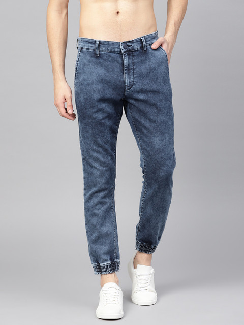 

HRX by Hrithik Roshan Men Navy Blue Mid-Rise Clean Look Stretchable Joggers