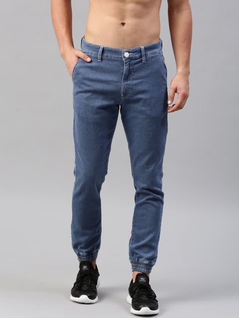 

HRX by Hrithik Roshan Men Blue Jogger Fit Mid-Rise Clean Look Stretchable Jeans