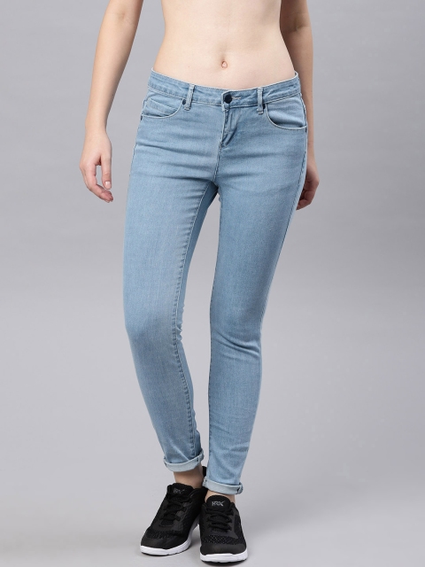 

HRX by Hrithik Roshan Women Blue Skinny Fit Mid-Rise Clean Look Stretchable Jeans