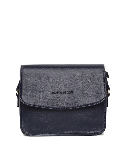 

David Jones Navy Blue Solid Sling Bag