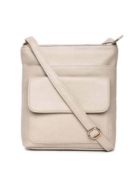 

David Jones Beige Solid Sling Bag