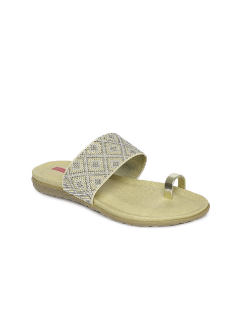 

Ginger by Lifestyle Women Beige Solid Synthetic One Toe Flats