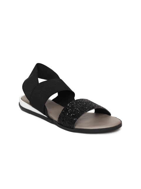 

Ginger by Lifestyle Women Black Solid Synthetic Open Toe Flats