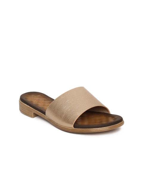 

Ginger by Lifestyle Women Gold-Toned Solid Open Toe Flats