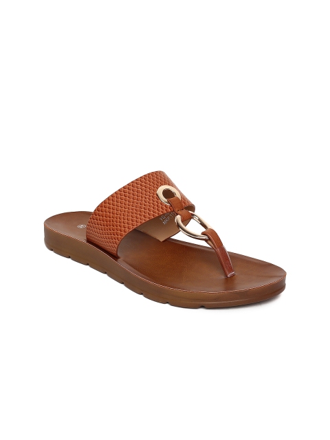 

CODE by Lifestyle Women Brown Solid Synthetic T-Strap Flats