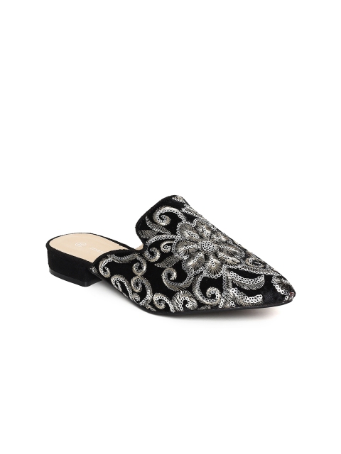 

Melange by Lifestyle Women Black Woven Design Synthetic Mojaris