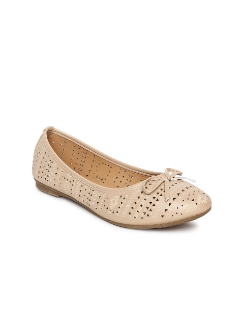 

Ginger by Lifestyle Women Beige Ballerinas with Cut-Out Detail