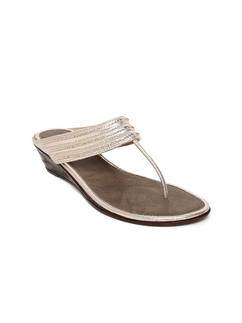 

Melange by Lifestyle Women Gold-Toned Solid Sandals