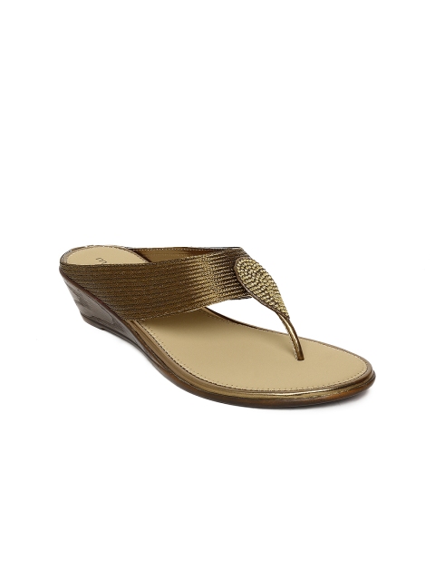 

Melange by Lifestyle Women Gold-Toned Woven Design Sandals