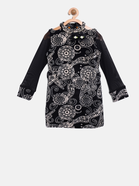 

Tiny Girl Black Printed Shift Dress