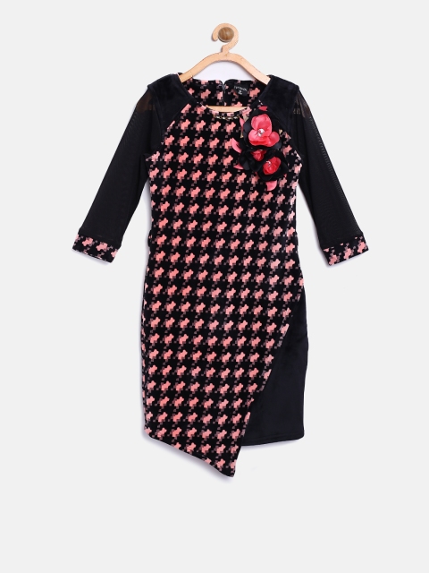 

Tiny Girl Black Printed Sheath Dress