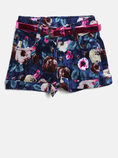 

Tiny Girl Blue & Brown Floral Print Hot Pants