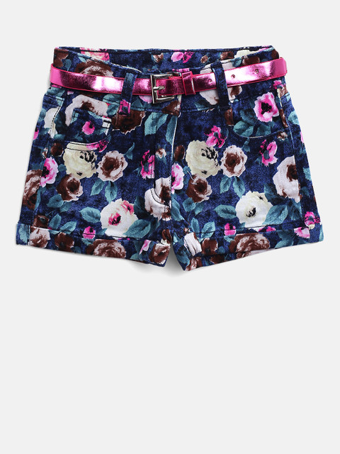 

Tiny Girl Blue & Brown Floral Print Hot Pants