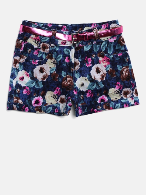 

Tiny Girl Blue & Brown Floral Print Hot Pants