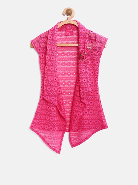

Tiny Girl Pink Lace Open Front Shrug