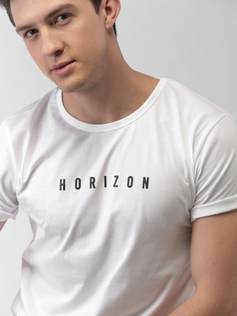 

Mast & Harbour Men White Printed Round Neck T-shirt