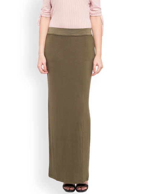 

Globus Women Olive Ankle Length Column Skirt