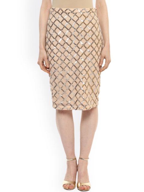 

Kazo Women Beige Pencil Skirt