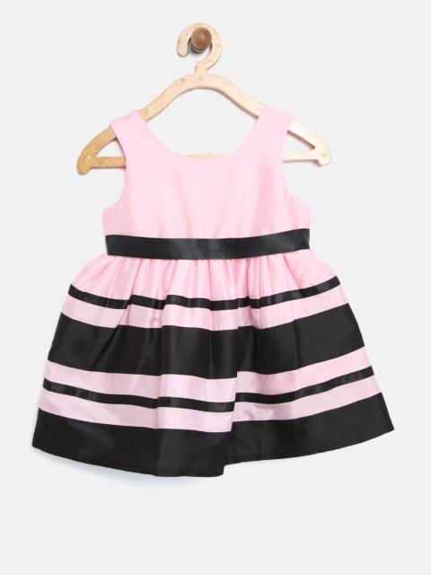 

A.T.U.N All Things Uber Nice Girls Pink & Black Striped Fit & Flare Dress