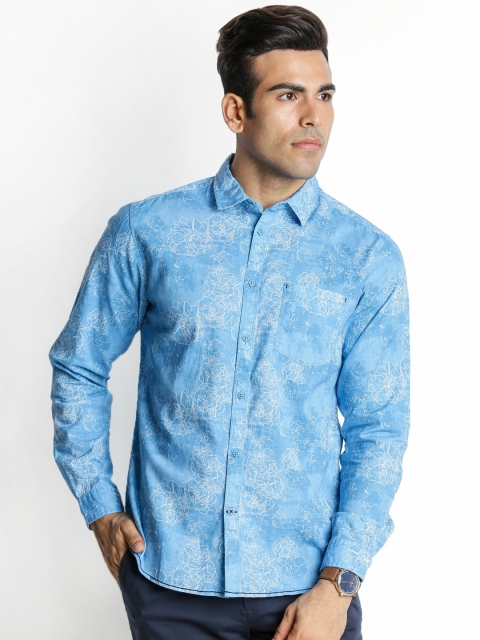 

Urban Ranger by pantaloons Men Blue Slim Fit Printed Casual Shirt