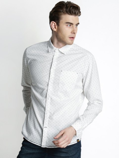 

Urban Ranger by pantaloons Men White Slim Fit Printed Casual Shirt