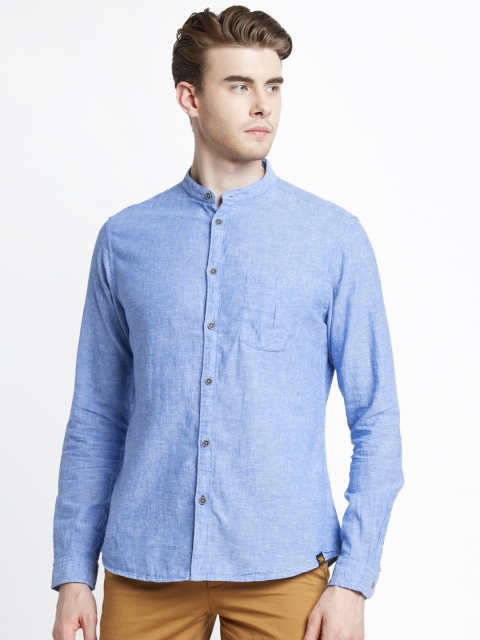 

Urban Ranger by pantaloons Men Blue Slim Fit Solid Casual Shirt