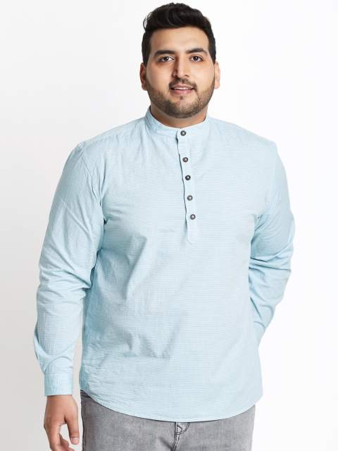 

ALTOMODA by Pantaloons Plus Size Men Blue Striped Regular Fit Casual Shirt