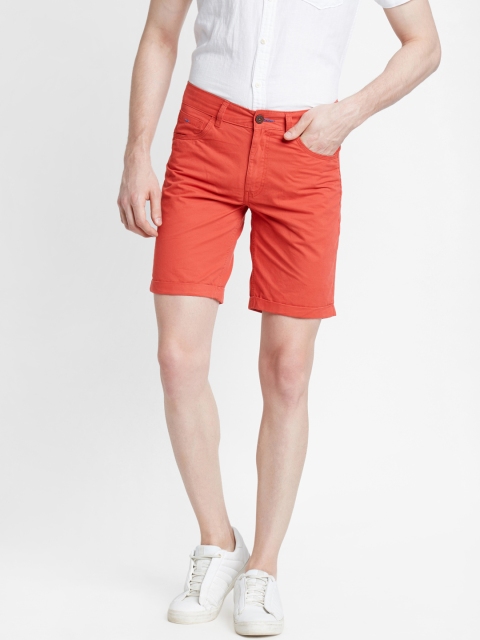 

Urban Ranger by pantaloons Men Coral Red Solid Regular Fit Chino Shorts