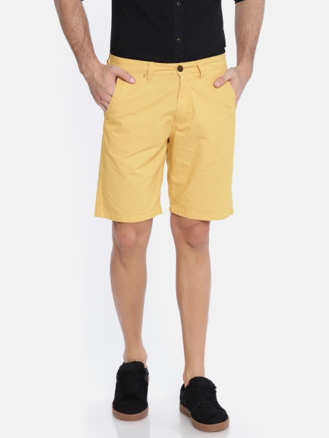 

Urban Ranger by pantaloons Men Yellow Solid Regular Fit Regular Shorts