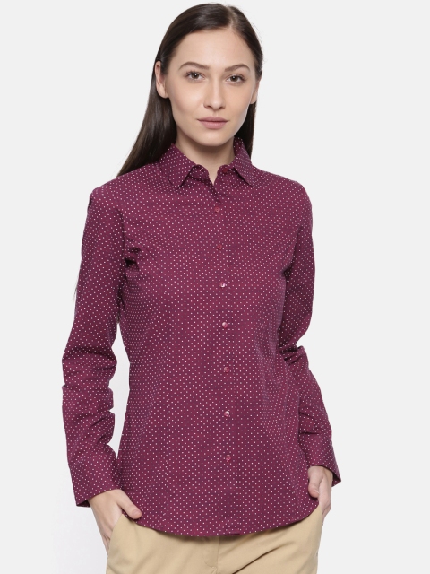 

Park Avenue Woman Magenta Regular Fit Printed Casual Shirt