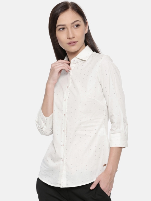 

Park Avenue Woman Women Off-White Regular Fit Printed Semiformal Shirt