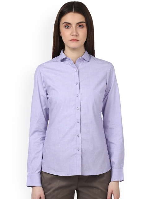 

Park Avenue Women Purple Regular Fit Self Design Casual Shirt