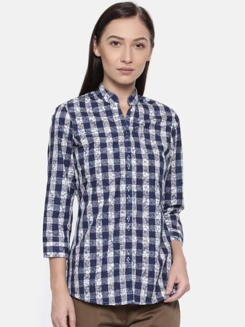 

Park Avenue Women Blue Regular Fit Printed Casual Shirt