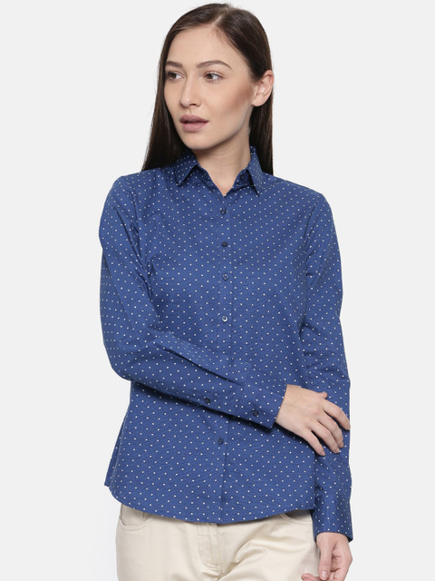 

Park Avenue Women Blue Regular Fit Printed Casual Shirt