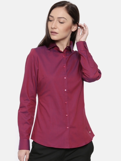 

Park Avenue Women Purple & Magenta Regular Fit Self Design Casual Shirt