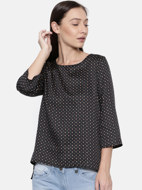 

Park Avenue Women Black Printed High-Low Top