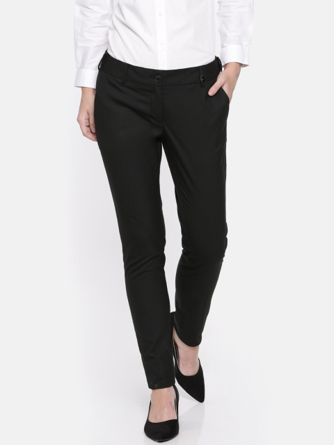 

Park Avenue Women Black Slim Fit Solid Formal Trousers