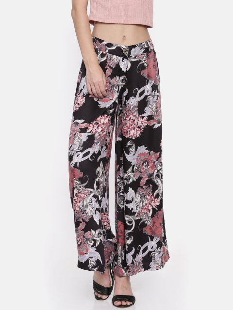 

Park Avenue Women Beige & Black Printed Wide Leg Palazzos