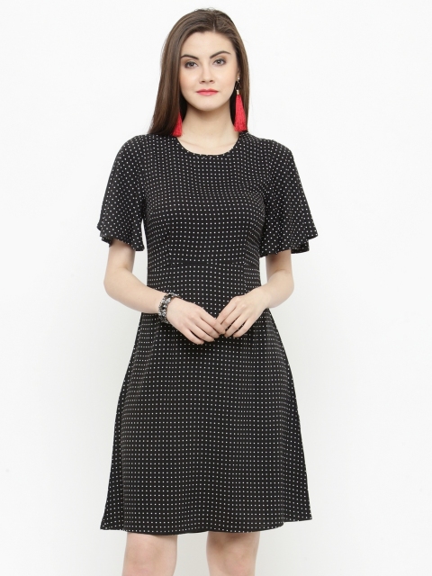 

Sera Women Black Printed A-Line Dress