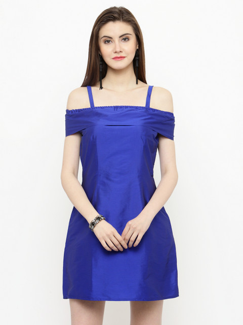 

Sera Women Blue Solid A-Line Dress