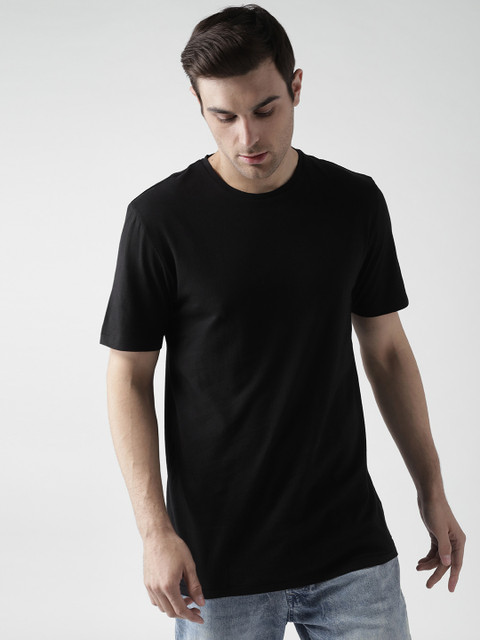 

Mast & Harbour Men Black Solid Round Neck T-shirt